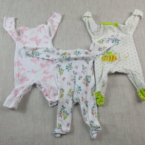 Lot of 3 Carter's Sleep & Play Sleeper Kids Newborn Multi Printed Snap Front - Picture 6 of 6